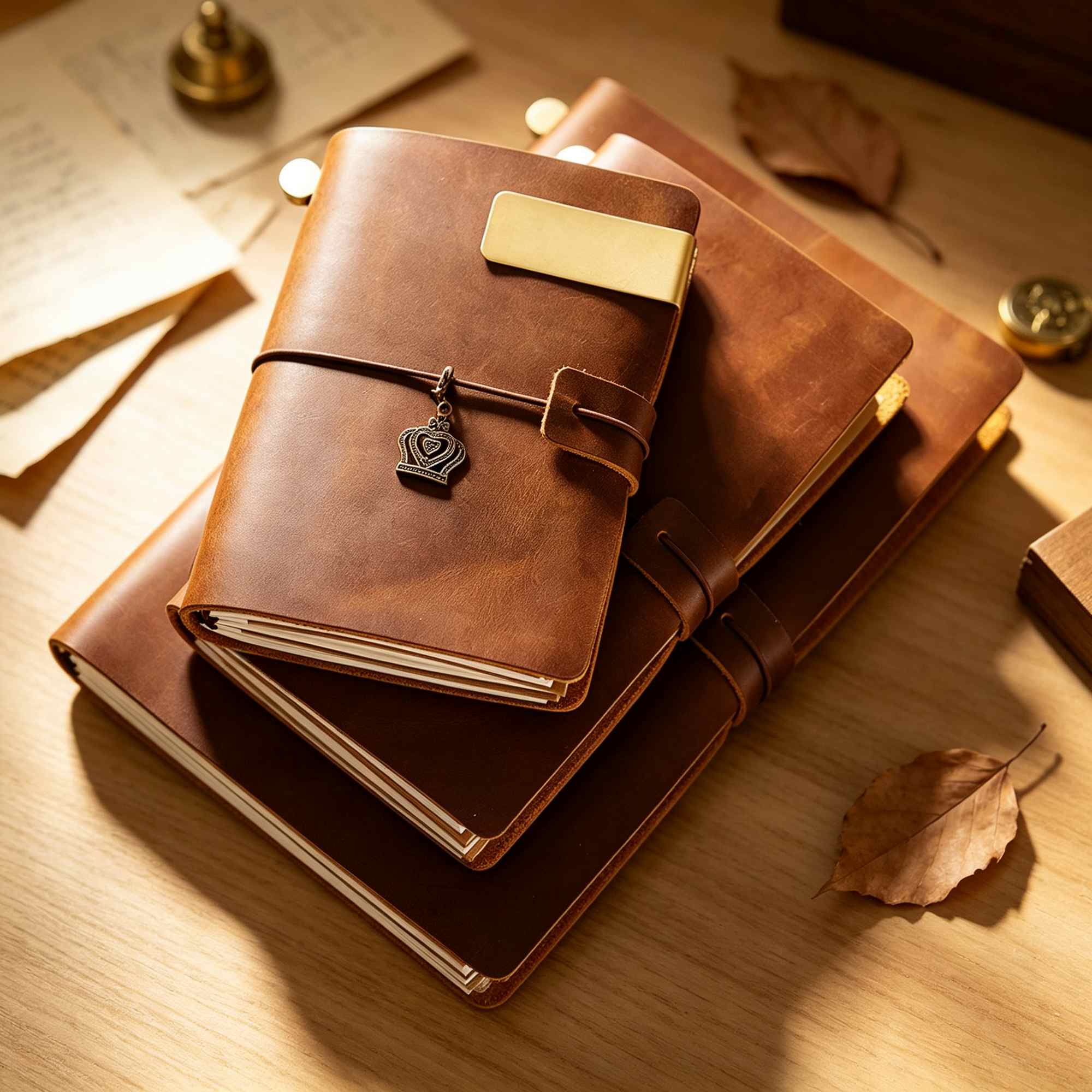Vintage Leather Journal Notebook - Journal de voyage en cuir Crazy
